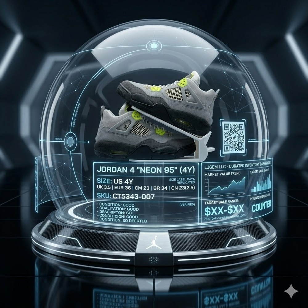 Jordan 4 Retro SE 95 Neon CT5343-007 Size‎ 4Y